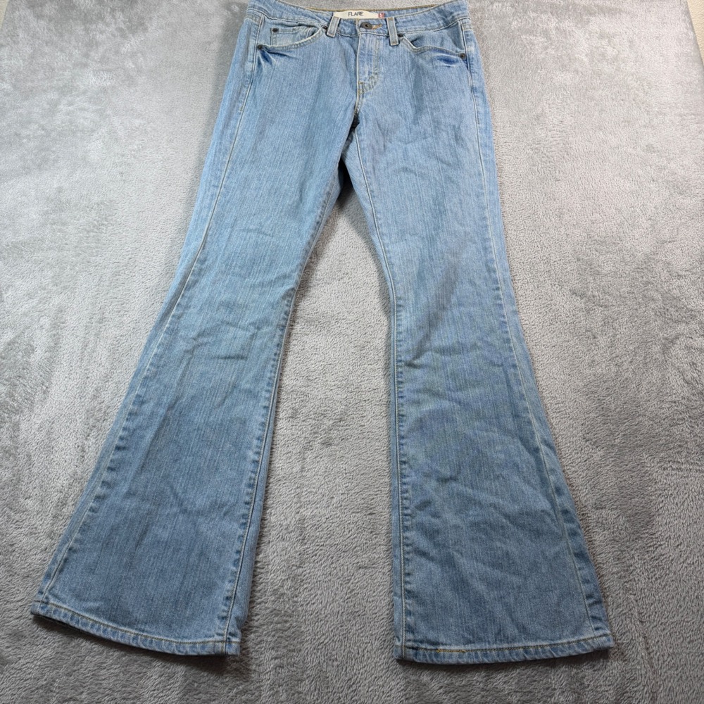 Levi 519 Flare Jeans Womens 31x32‎ (7M) Blue Denim Low Rise Stretch Y2K